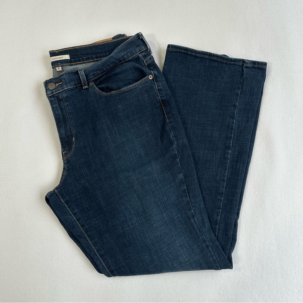 Levi’s Classic Bootcut Dark Wash Jeans Western Denim Womens Plus Size 16‎